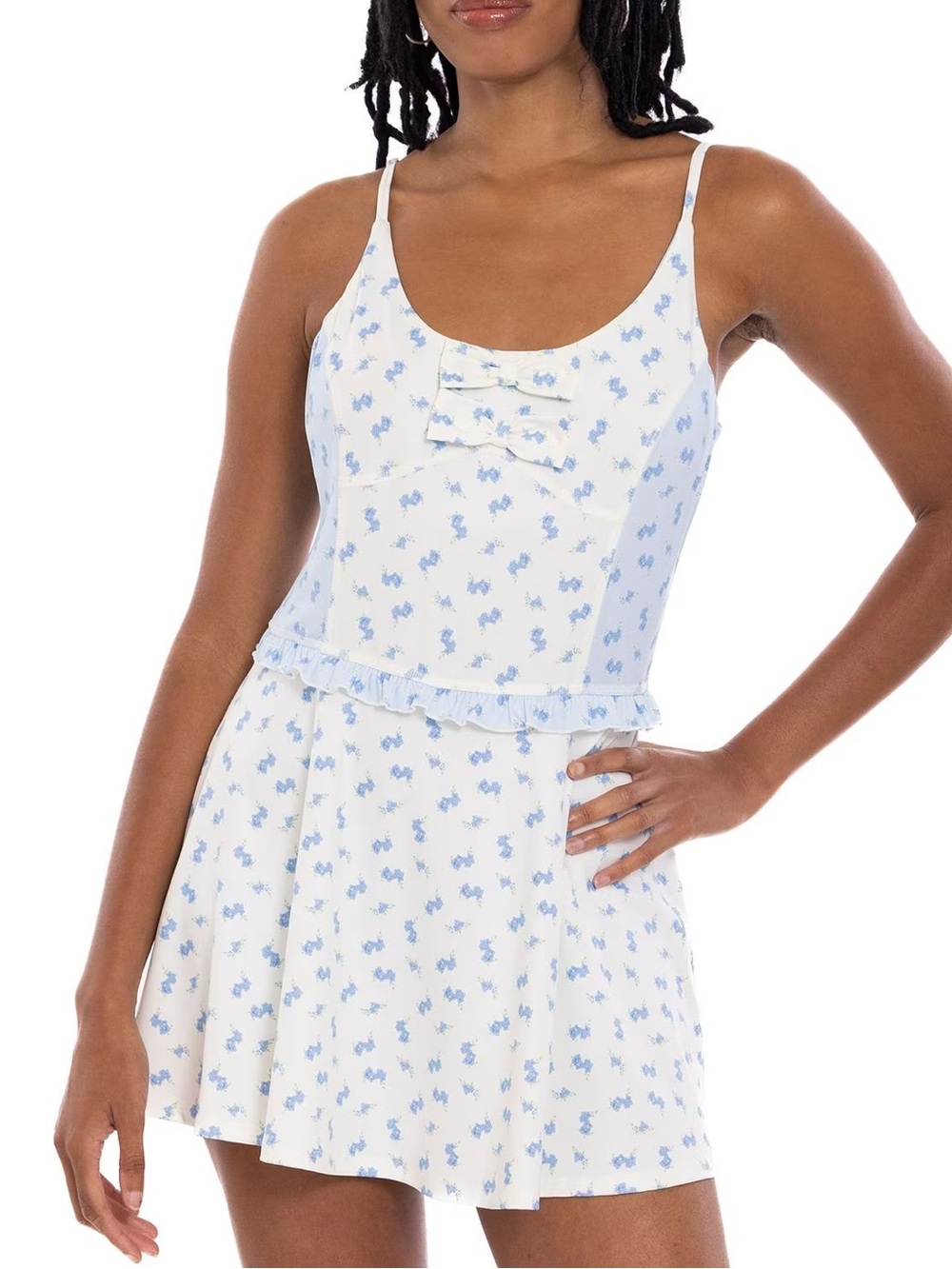 Shabby Chic White & Light Blue Dress